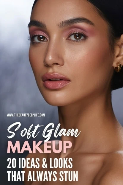 woman with beautiful soft glam makeup