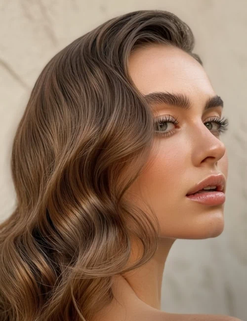 woman with a classic soft glam makeup look