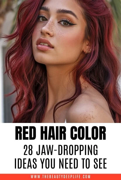young woman with beautiful red hair color