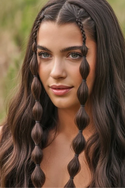 young woman with a summer hairstyle 