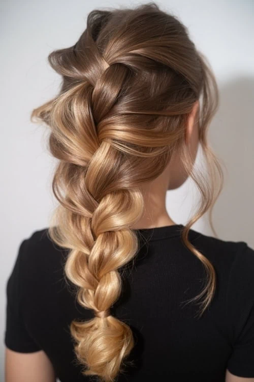 young woman with a braided summer hairstyle
