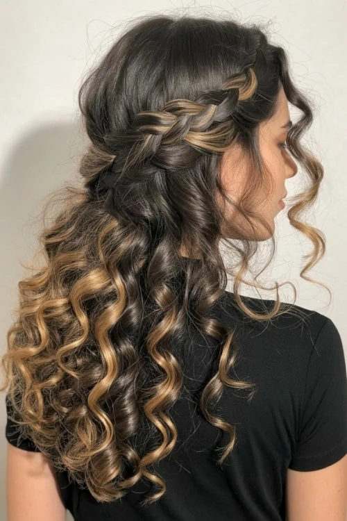 young woman with a waterfall braid summer hairstyle 
