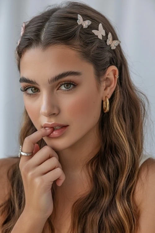 young woman with summer hairstyle 