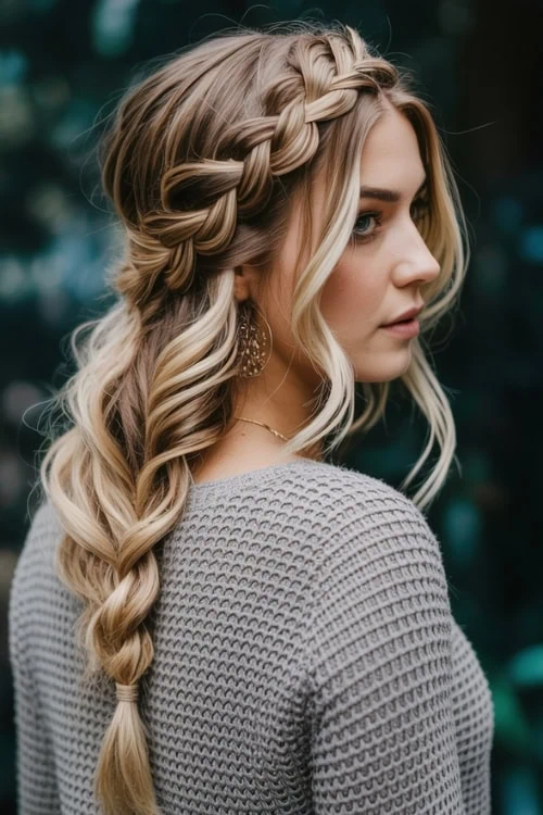 woman with a boho braided hairstyle