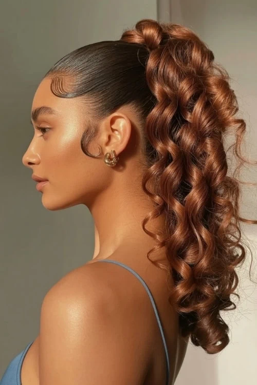 young woman with a ponytail summer hairstyle 