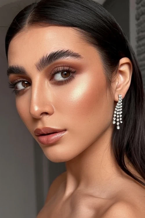 woman with brown eyes and jet black hair color