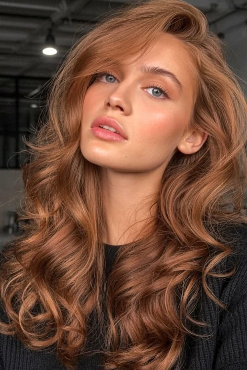 young woman with light copper brown hair