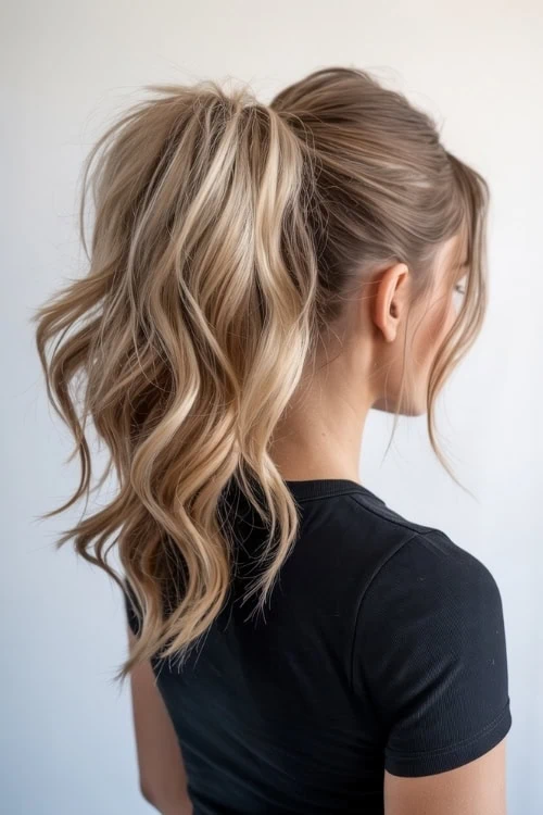 young woman with a ponytail summer hairstyle 