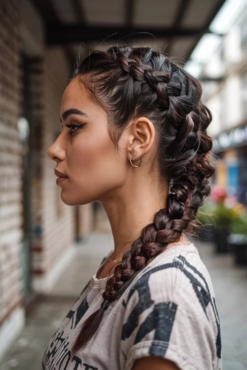 woman with a braided summer hairstyle