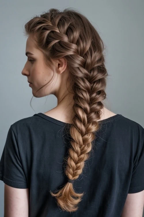 woman with a summer hairstyle side french braid