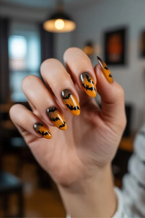 halloween bat nails