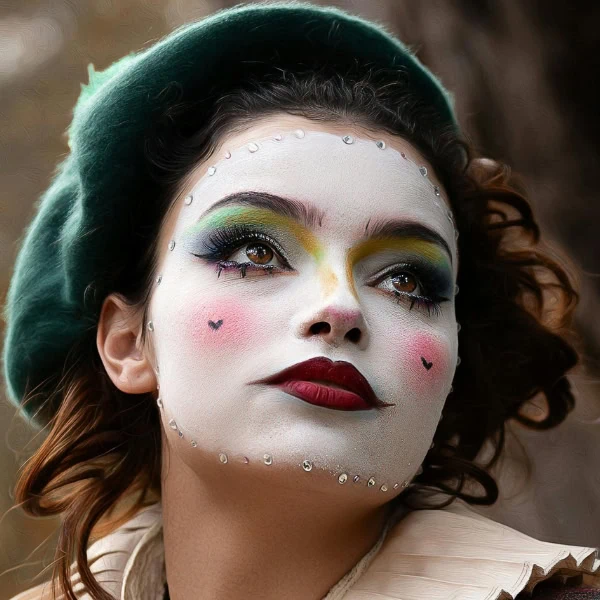 woman with clown makeup