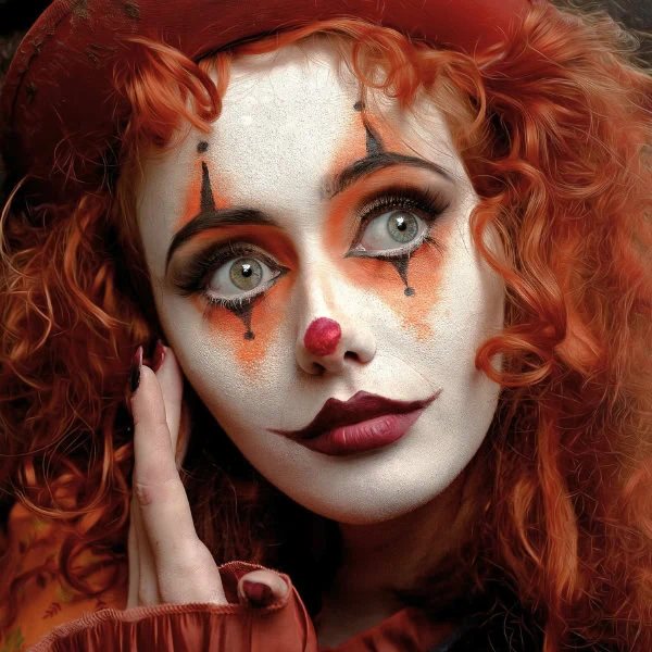 woman with halloween clown makeup idea