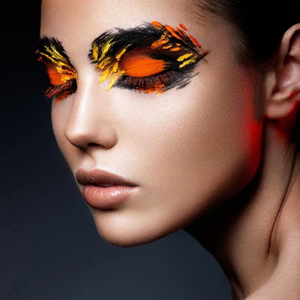 woman with halloween eye makeup