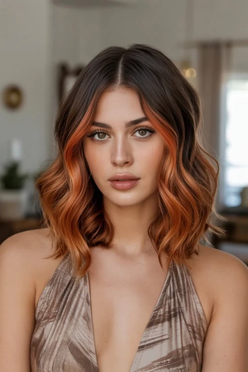 young woman with wavy ombre hair