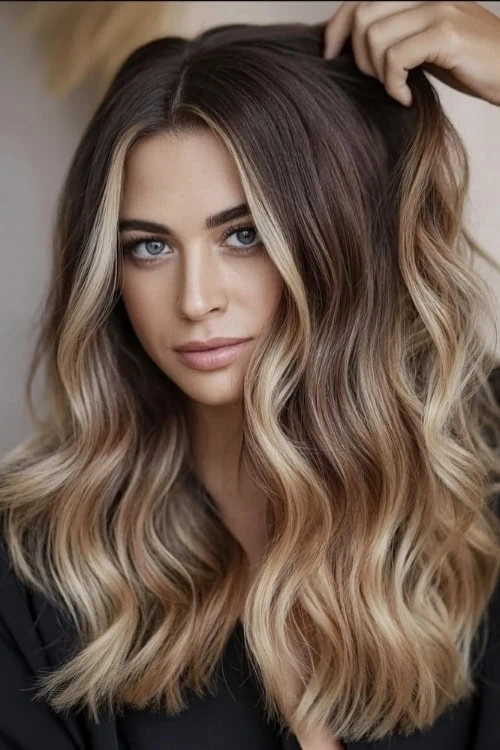 female with Champagne Beige color with Money Piece