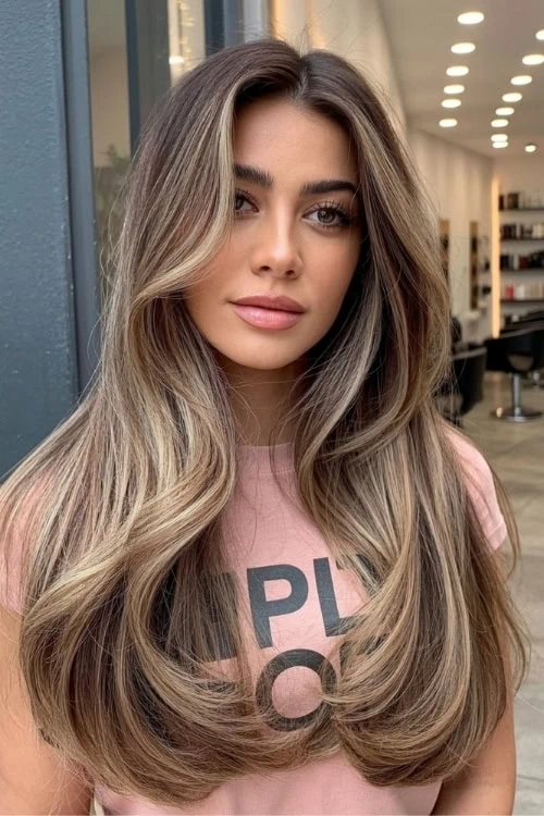 girl with Soft Bronde Balayage hair