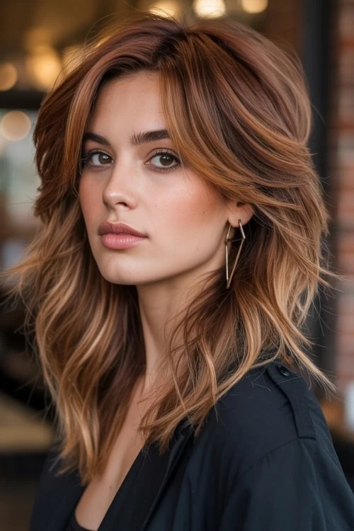 female with Golden Amber hair