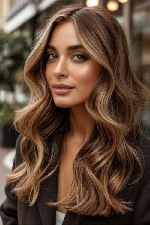 female with honey bronde hair