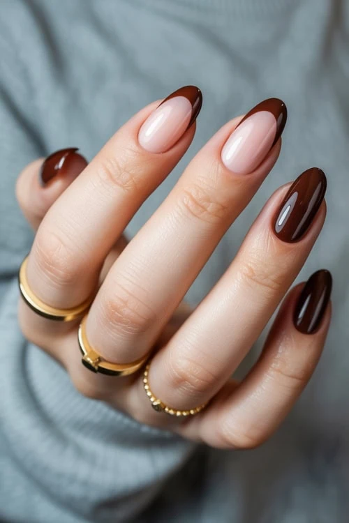 dark brown nails