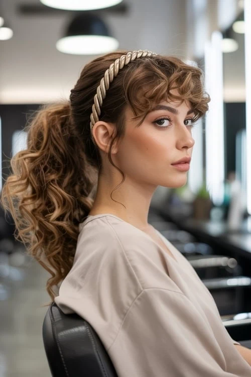 girl with a cute ponytail hairstyle