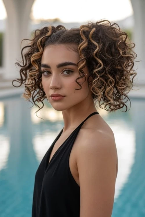 girl with double ponytails