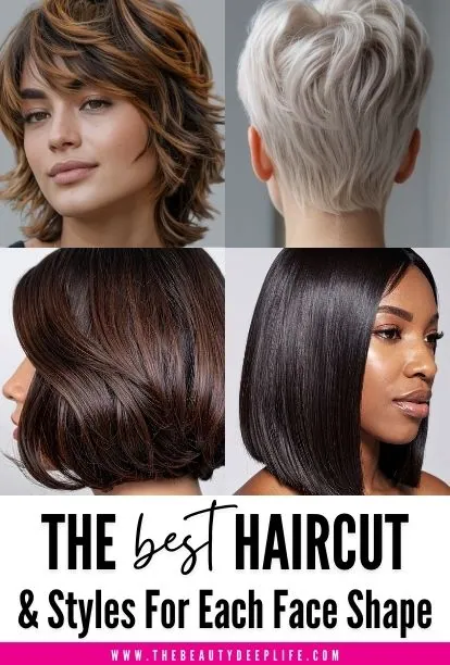 Different stylish haircut ideas for women with various face shapes and hair textures, showcasing modern hairstyles and trends.
