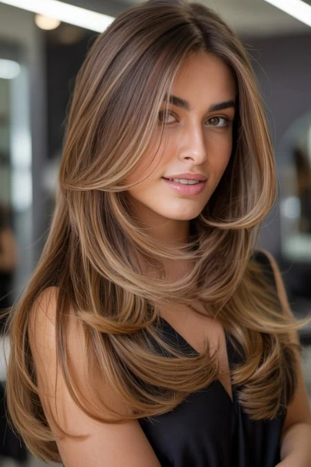 Glamorous woman in a modern salon