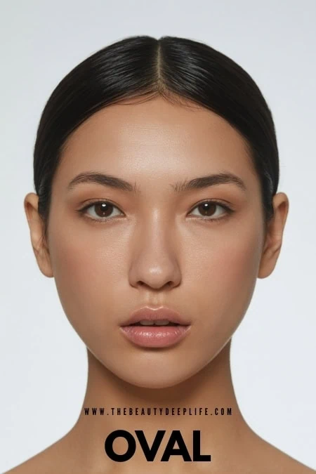 young woman with an oval face shape