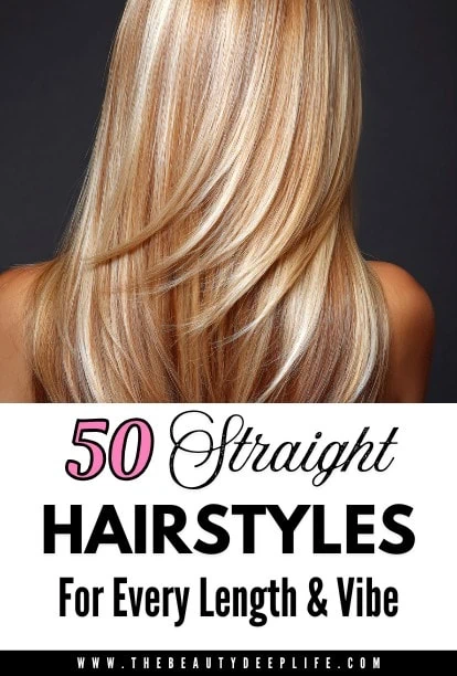 Back of a woman's hair featuring a blonde straight hairstyle