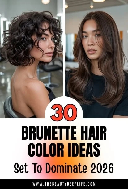 Elegant brunette hair color ideas with soft waves and layered cut ideal for a stylish, natural look.