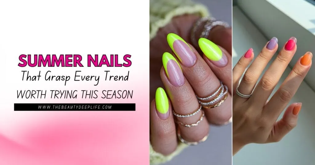 Bright and colorful summer nails featuring trendy neon and pastel shades, perfect for seasonal fashion and nail art inspiration.