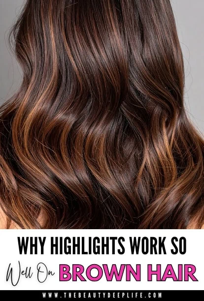 Beautiful brown hair with subtle highlights, showcasing a glossy, healthy appearance perfect for hair color inspiration and styling tips.