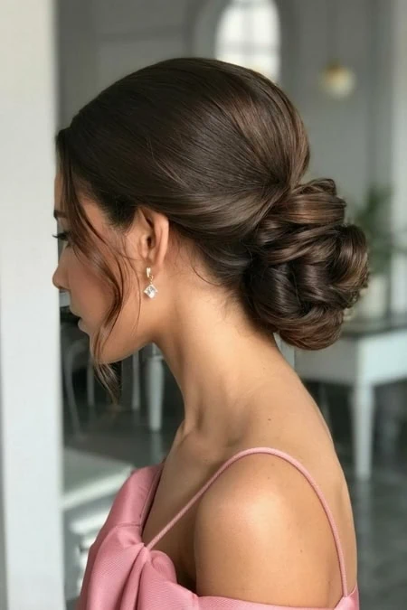 young woman with a stylish prom hairstyles example.