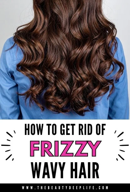 Long, shiny, wavy brown hair with smooth, defined curls, demonstrating a frizz-free hairstyle suitable for achieving sleek, manageable hair.