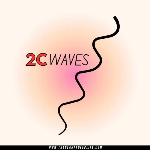 Relaxing skincare illustration with black wavy line and pink gradient background, emphasizing wellness and beauty, suitable for beauty blog or skincare brand.