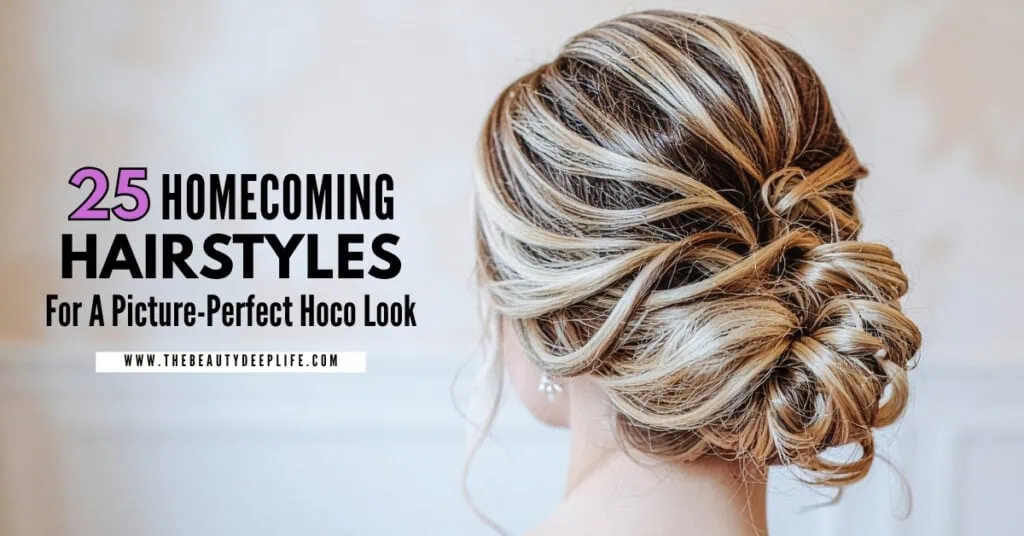Elegant updo hairstyle with intricate twists and braids, perfect for homecoming events, showcasing a sophisticated and stylish homecoming look.